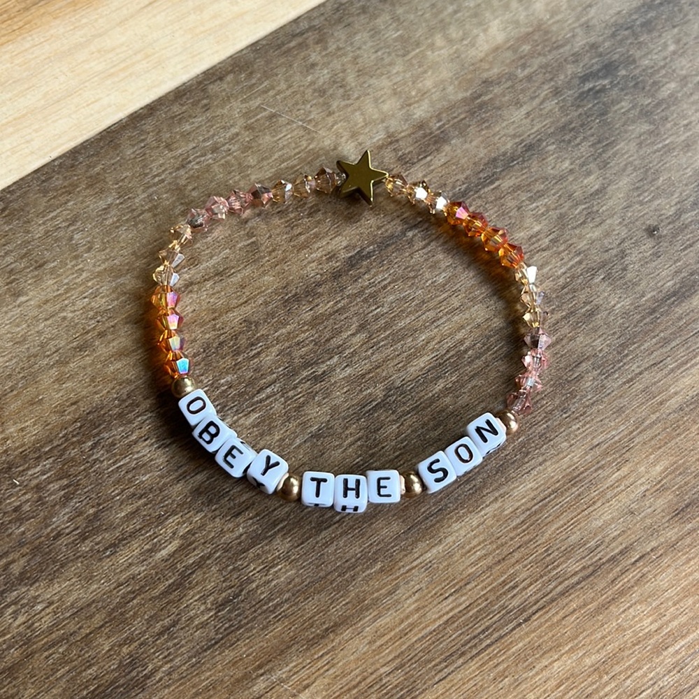 Beautiful Handmade Bracelet OBEY THE SON *stack with more or‎ wear solo*